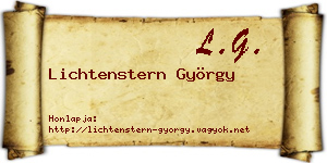 Lichtenstern György névjegykártya
